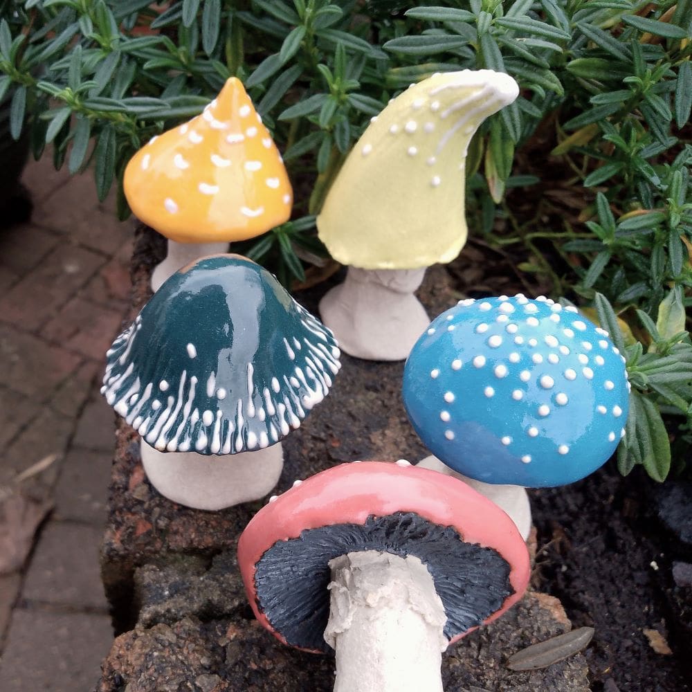 Rainbow Mini Ceramic Mushrooms