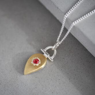 Red Sapphire Keum Boo Pendant