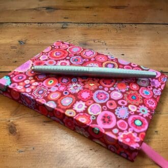 Aa6 fabric covered handmade notebook with lined paper