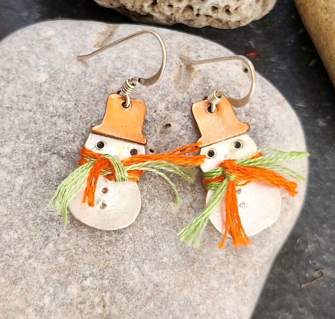 snowman earrings