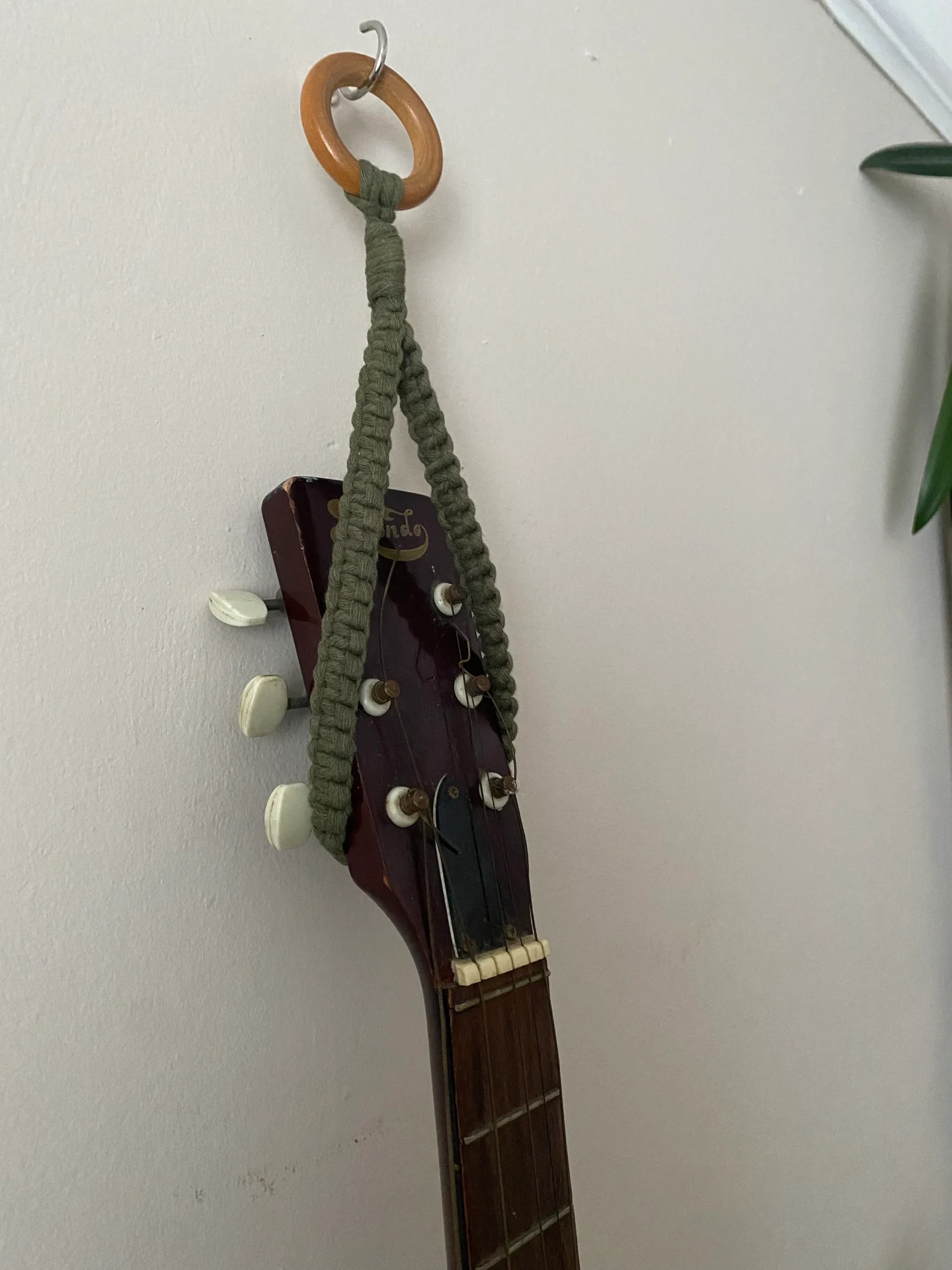 Ukulele hanging loop made with recycled cotton