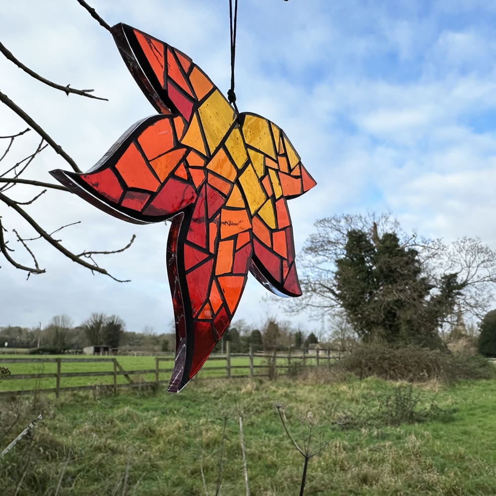 autumn leaf sun catcher