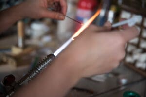 Making lampwork glass beads