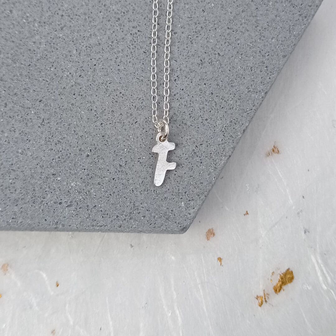 made to order personalised initial pendant necklace made with recycled sterling silver