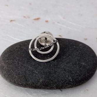 recycled sterling silver circles brooch