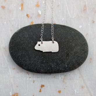 recycled sterling silver guinea pig necklace