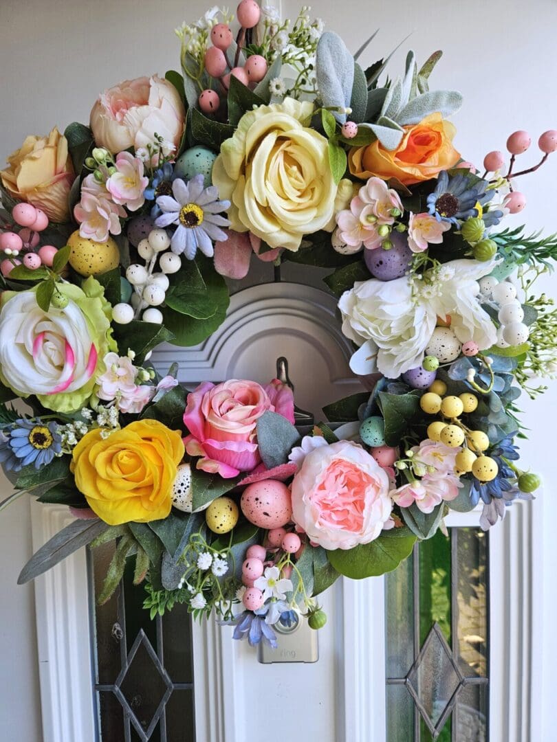 Easter wreath on door