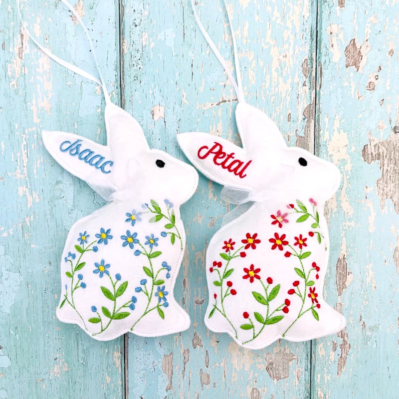 Floral Bunny Easter Baby Personalised Gift Petal Isaac