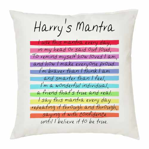 Mental Health Mantra cushion with poem