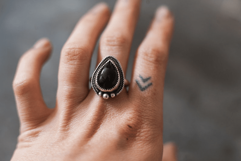 Onyx Sterling Silver Ring