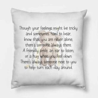 mental health teddy cushion with poem