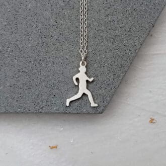 recycled sterling silver runner pendant necklace