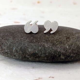 recycled sterling silver speech mark stud earrings